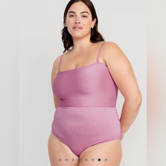 🆕 Old Navy Women’s Convertible Metallic Shine One Piece Swim Swimsuit Shimmer XL - Picture 7 of 16